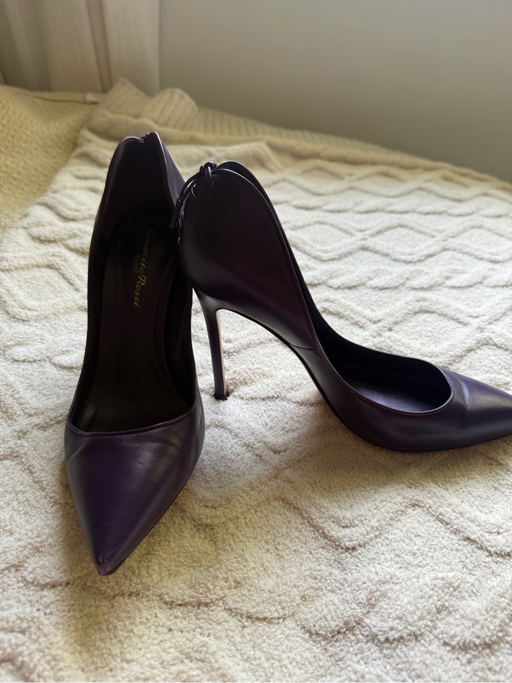 Gianvito Rossi Deep Purple Pointed-Toe Stiletto Pumps